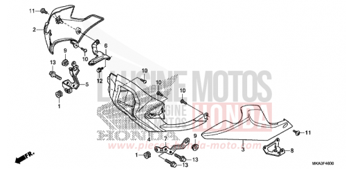 UNTERER WINDLAUF (NC750X/XA) NC750XAH de 2017